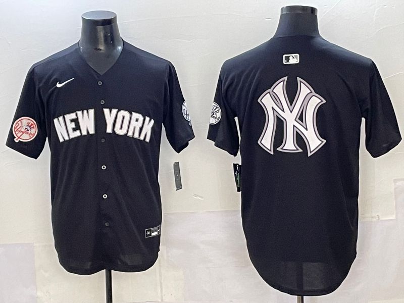 Men 2025 New York Yankees Blank Black Nike MLB Jersey style 0029